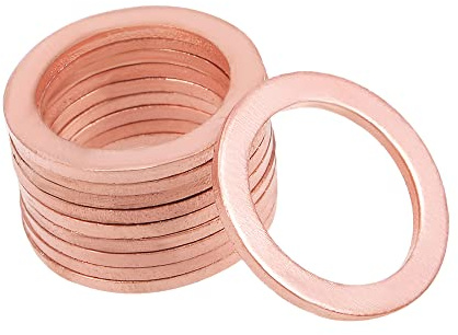 A ABSOPRO 10 Stück Kupfer Quetsch Scheiben Dichtung Flach O Ring Dichtung Sortiment