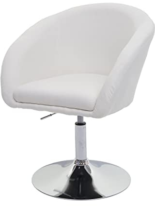 Mendler Esszimmerstuhl HWC-F19 drehbar - Stoff/Textil Creme-weiß | Küchenstuhl, Stuhl, Drehstuhl, Loungesessel, höhenverstellbar