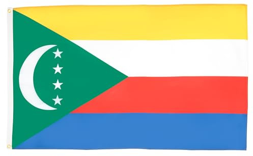 AZ FLAG - Drapeau Comores - 150x90 cm - Polyester léger - Drapeau Comorien Avec Oeillets Métalliques Intégrés - 80g
