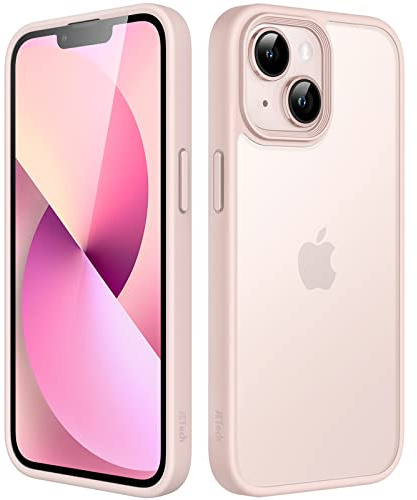 JETech Matt Hülle für iPhone 13 Mini 5,4 Zoll, Stoßfest Militärstandard FallSchutz Handyhülle, Mattierte Durchscheinende Rückseite Schutzhülle, Anti-Fingerabdruck (Kalkrosa)