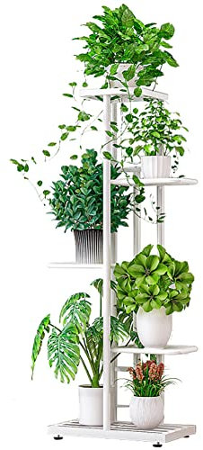 Fioriera in Metallo, Supporto per Piante in Ferro Battuto, Scaffale per Piante in Vaso di Fiori Scaffale per Piante da Esterno per Interni a 5 Livelli, Ideale per Balcone di casa Giardino con Patio