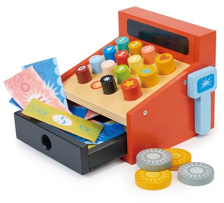 mentari Colorful Till Pretend Play Registrierkasse mit Magnetscanner, kreativ, fantasievoll, interaktives Spielzeug, Mädchen, Jungen