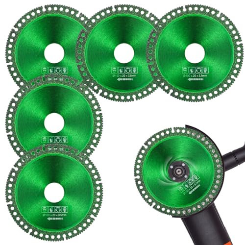5pcs Indestructible Disc for Grinder, 4in Multifunctional Cutting Discs Set with Gaskets Thin Wood Cut Off Wheels Tool Accssories for Angle Grinder Stone Wood Metal Cutting Machine