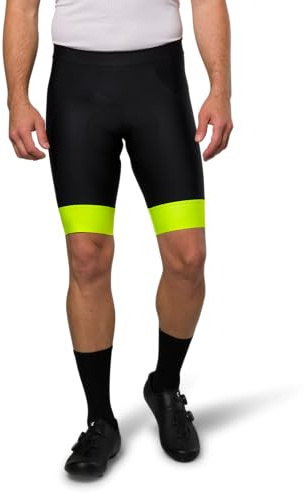 PEARL IZUMI Herren Bikershorts Radlerhose 26,7 cm Attack Radhose Atmungsaktiv mit reflektierendem Stoff, Schwarz/Screaming Yellow, XL