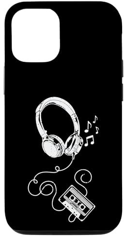 Kopfhörer und Kassette Retro Sketch Hülle für iPhone 15