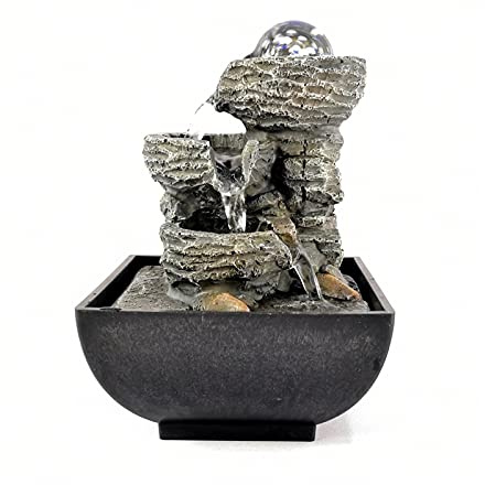 Fontana interna Decorazione domestica Rilassamento interno Fontana da tavolo Cascata Meditazione Zen Cascata interna Caratteristica con pompa automatica Fontanella Decorativa