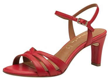 Tamaris Sandales à talons pour femme 1-28333-44 - En cuir rouge - 38 EU, Cuir rouge., 38 EU