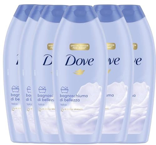Dove Bagnoschiuma Di Bellezza Talco 750 Ml (6, Unità)
