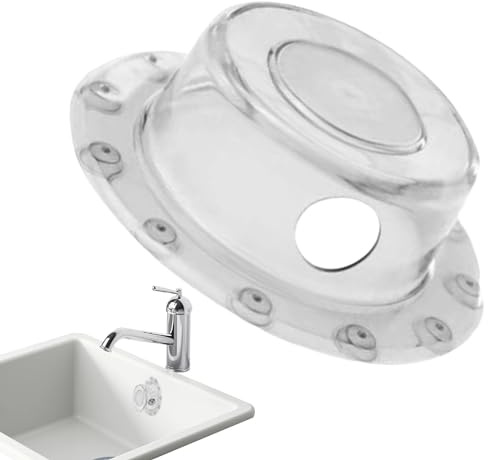 Renopfect Cubierta de rebosadero para bañera, tapón de con ventosa, transparente