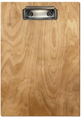 Bütic Holz Klemmbrett Standardform Birke rustikal für DIN A3 A4 A5 A6 aus 3mm Birkensperrholz und mit widerstandsfähigem Klarlack versiegelt