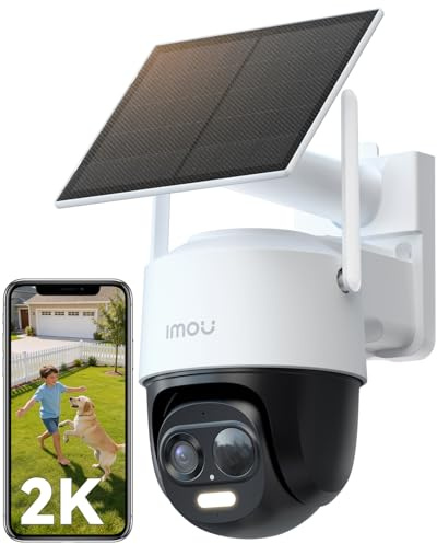 Imou 2K Solar Security Camera Outdoor Wireless, 360° Battery Outdoor Camera, Wi-Fi CCTV Camera Solar, AI Human Car Detection, 20M Color Night Vision, Motion Tracking, Siren Spotlight, 2-Way Audio