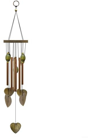 Campanas de viento de corazón para exteriores, decoración de interiores, carillón de viento musical hecho a mano, atrapador de viento móvil romántico en forma de corazón, regalos para mamá, hogar,