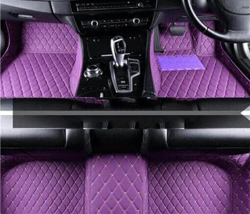 ZSQWRFRG Fußmatten Auto Auto Fußmatten Für Insight ZE2 ZE3 2010-2014 Auto Fuß Pads Matte Luxus Leder Teppich Teppiche Innen Teile Auto Zubehör Gummimatten Auto(RHD Purple)