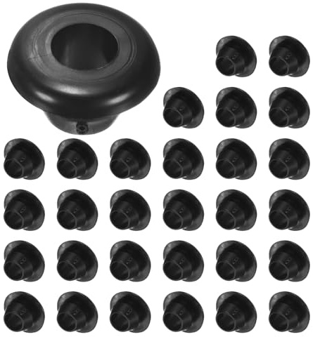 M METERXITY 30-Pack Cable Railing Rubber Grommets, 8mm Drill Hole 6mm ID Eyelet Ring Gasket for Wiring, Wire Cable, Automotive, Metal Cable Railing Post, Car Grommet [Black]