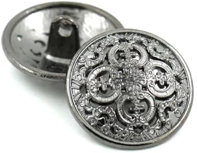 Knappar,knappar 5st ihålig metallknapp Svart Silver Guld Knappar Rund dekorativ knapp for kläder Sytillbehör Gör-det-själv-hantverk 14-27 mm sömnadsknappar (bruna, 19 mm)(Black,14mm)