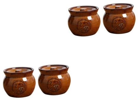 Cabilock 2 Juegos Taza De Sopa Fideos Sartén Verde Olla Sopera Tapa Bochas Sartenes Horno De Cabaña Tazón De Sopa Fritura Mini Cacerola Plato Olla De Sopa Cerámica 2 Piezas * 2