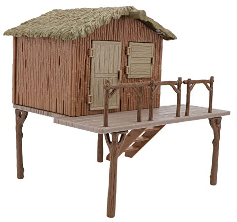 HIAKDOFT Realistisches Modell Einer Strohhütte Für Sandspielplatz-Dekoration Lebendige Tier-Szene Für Kinderfarm Und Landschaftsarrangements