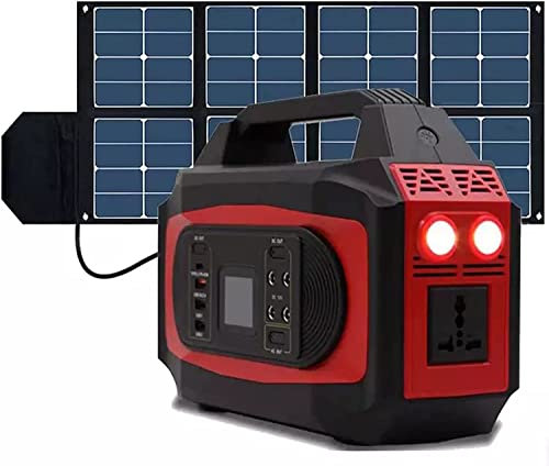 HTDRE Centrale électrique Portable 500 W avec Panneau Solaire 150 W, générateur Solaire de Secours pour la Maison, Le Camping, Les Voyages