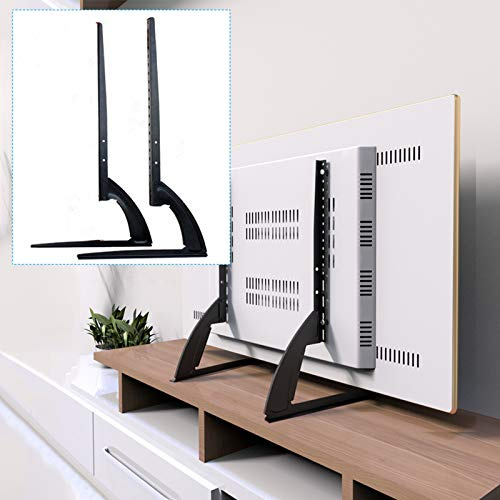 Universal TV Stand - Adjustable TV Legs for 30-70 Inch LCD/LED TVs, Supports Up to 35 kg, Removable Table Feet with 3 Height Settings, Black Replacement Legs