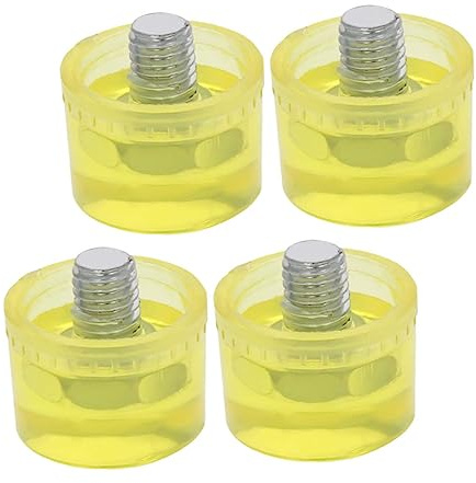NUOBESTY 4 Pcs Rubber Mallet Hammer Heads 25mm Shockproof Striking Tips Replacement Mallet Tips for Carpentry Flooring and Craft Work