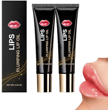 Siero per le labbra collagene, acido ialuronico, olio idratante per curare le labbra (2 pezzi)