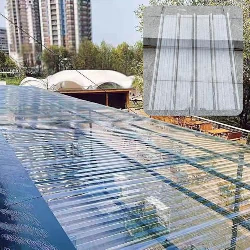 Clear Polycarbonate Corrugated Roof Panels - 6pcs Daylighting Sheets for Greenhouse, Pergola, Garden & Patio - Outdoor Protection Against Rain & Snow.