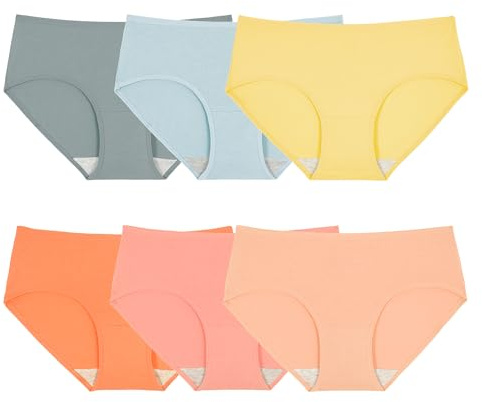 INNERSY Underbyxor dam bomull andas hipster underkläder basic bekväma trosor 6-pack, Mjuk färgglad flerfärgad, M