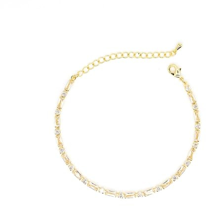 Elbella Hamburg Tennisarmband Damen Gold 14K vergoldet – Verstellbar mit Zirkonia Kristallen – Schmuck Geschenk für Frauen & Freundin – Lichtallee-Kollektion
