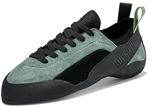 PANYANHU Rock Climbing Shoes for Men Women Bouldering Sneakers Indoor Outdoor Anti-Slip Lightweight Breathable Black/Green