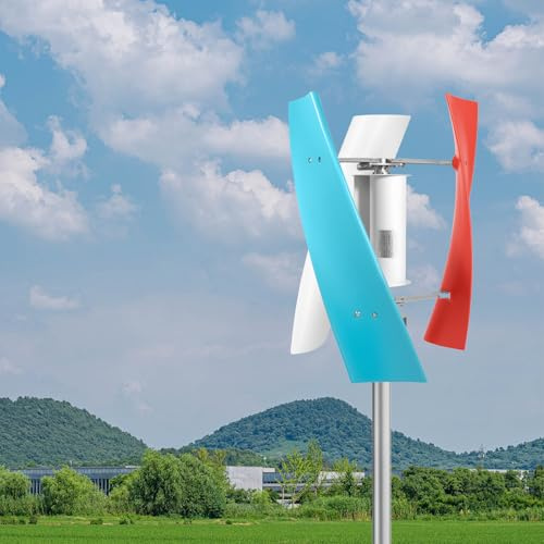 WFIETN Windturbine 400W 12V 3-Klinge Vertikale Windgenerator Wendel Windkraftanlage IP67 Windräder Windrad Stromerzeugung Komplettset für Haushalte, Unternehmen und Industrie