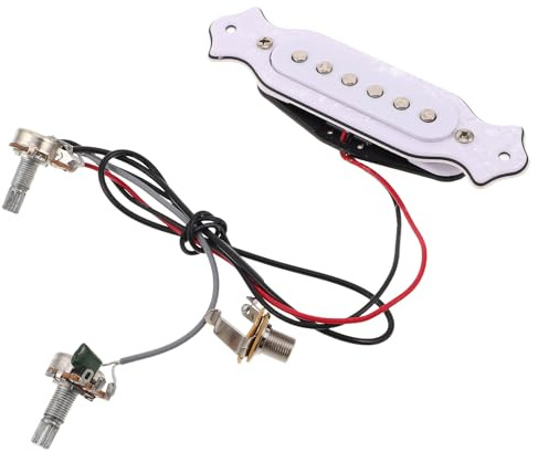 NOLITOY Schallloch Tonabnehmer Satz für 6 saitige Akustikgitarre mit Kabelbaum Lautstärke und Tonregler Hochempfindlicher Gitarren Pickup für Bühnenauftritte und Studio Einfache