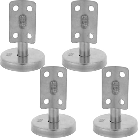 POPETPOP Soportes de Pasamanos de Acero Inoxidable 4 Unidades, Soporte de Barandilla Recto de 6x5x5 Cm para Montaje en Pared, Resistente Corrosión, Adecuado para Escaleras Interiores