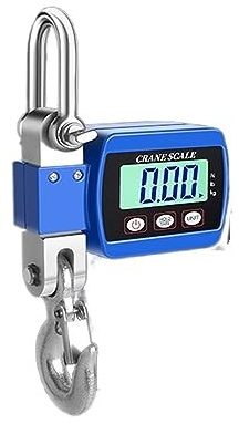 Escala colgante Báscula colgante digital 500Kg/300Kg de grúa portátil servicio pesado gancho industrial con retroiluminación LCD Cambio unidad(300kg Blue)