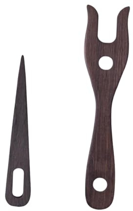 predolo Knitting Board Loom Handwerkzeug Set mit Strickgabel Holznadel Webrahmen Und Lucet Fork aus Robustem Holz für Bastelprojekte Schmuckherstellung, Dunkelbraun