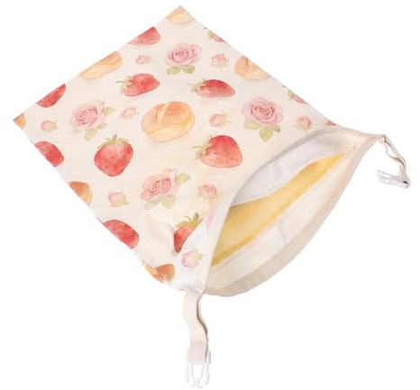 Baluue Paquet à Pain Réutilisable en Tissu de Cire D’Abeille, Double Couche | Fermeture Rouleau-boucle Zip, Blanc, pour Pain et Produits de Boulangerie, Usage la Cuisine