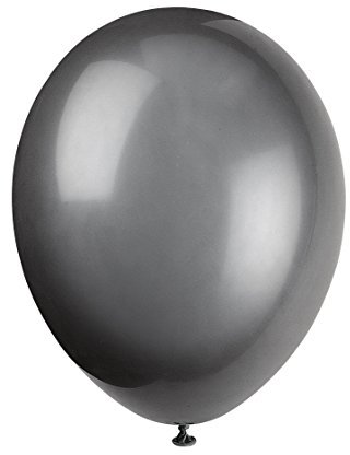 Unique Party - 80014 - Paquet de 10 Ballons - Noir - 30 cm - Latex
