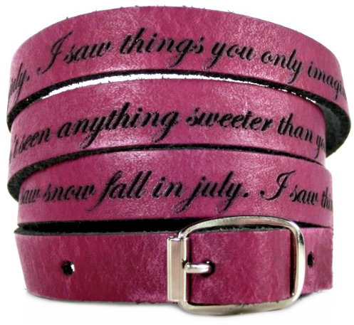 area17 Lederarmband Wickelarmband 70 cm lila mit Schnalle Armband mit Wunsch Gravur