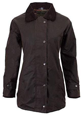 WALKER AND HAWKES Chaqueta de campo encerada para mujer, apta para caza, estilo clásico, color marrón, tallas 8 a 16, marrón, 38