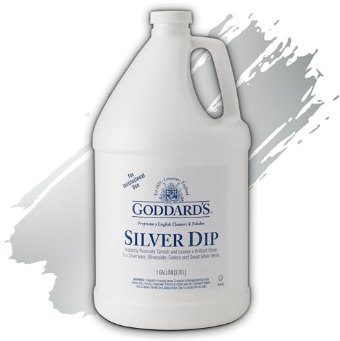 Goddard's Silver Cleaner Dip – Silver Jewelry Cleaner Solution for Hard-to-Reach Silverplate, Cutlery & Small Items – Professional Use Tarnish Remover – Silverware Cleaning Supplies (1 Gal)