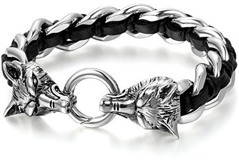 JewelryWe Schmuck Drache Armband Herren Wikinger Gotik Drachen Panzerkette Armkette Gliederarmband Edelstahl Biker Link Armreif Geschenk für Männer