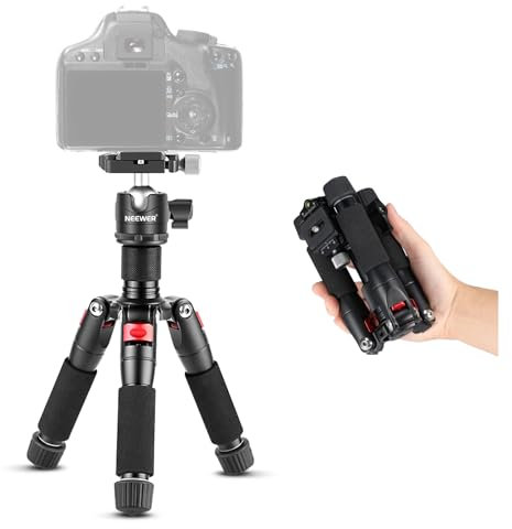 Neewer Portable Desktop Mini Tripod - Aluminum Alloy 20 inches/50 Centimeters with 360 Degree Ball Head, 1/4 inch Quick Shoe Plate for DSLR Camera Video Camcorder, Load up to 11 pounds/5 kilograms