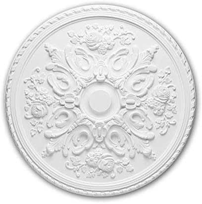 Profhome Rosace 156025 Ø 82,0 cm x 6,7 cm Mousse de polyuréthane rigide prétraité
