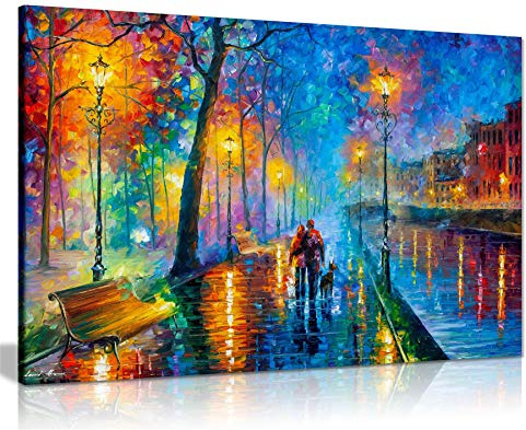 Leonid Afremov Ölgemälde auf Leinwand, abstrakt, für Wohnzimmer, Heimdekoration, Melody of the Night, 76x51 cm (30x20in)