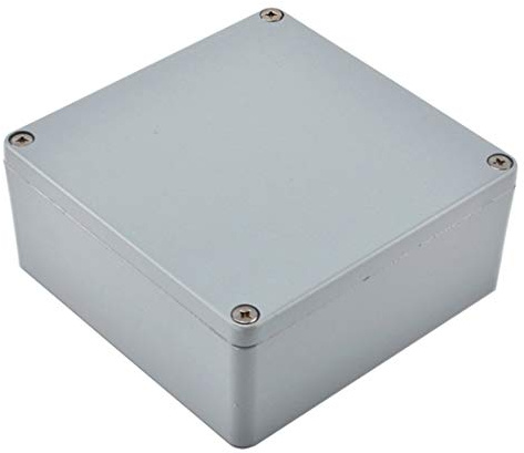 BestTong Aluminum Alloy Metal Small Dustproof Waterproof IP66 Junction Box Extruded Industrial Structure Indoor Outdoor Universal Electric Project Enclosure Grey 6 x 6 x 2.8 Inches(160mmx160mmx70mm)