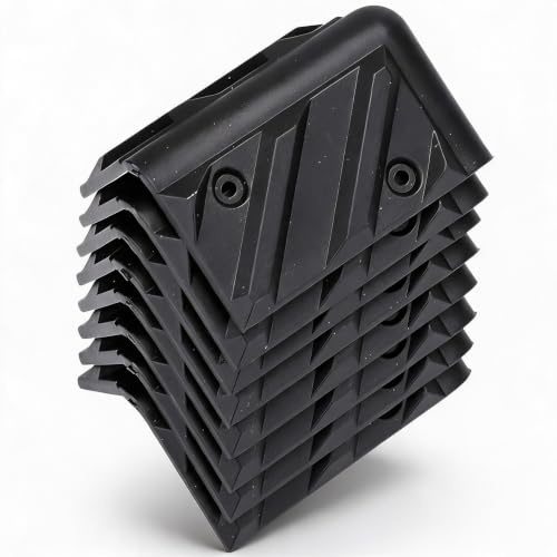 Lautsprecher Eckschutz,80x45mm schware Lautsprecher Gehäuse Eckenschutz Packung,rechtwinklige Lautsprecher Schutzecke Corner Ecke für professionelle Bühnenlautsprecher,Kunststoff,8 Stücke