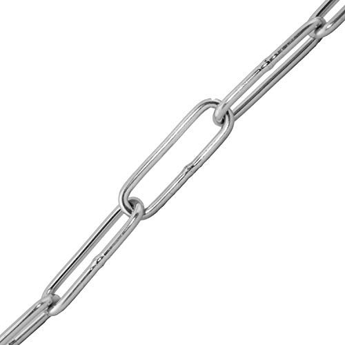 Edelstahl-Kette (Langgliedrig) Ø 6 mm aus Edelstahl A4 (1 Meter) | DIN 763 - Rundstahlkette - Gliederkette - Absperrkette von MESAROS®