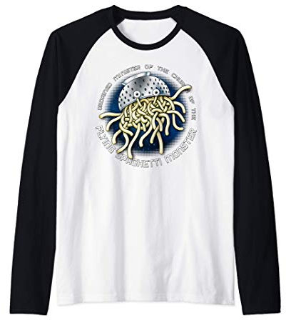 Ordonné Ministre Church of the Flying Spaghetti Monster FSM Manche Raglan