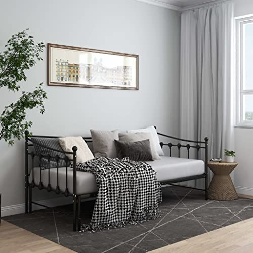 vidaXL Telaio Divano Letto Estraibile Nero in Metallo 90x200 cm
