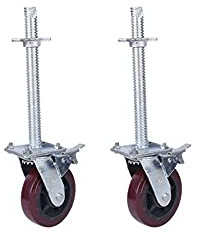 Ruedas para andamios móviles Ruedas universales engrosadas de 6 pulgadas Ruedas de nailon con freno doble y tornillo largo