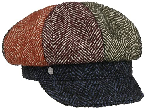 LIERYS Multicolour Herringbone Ballonmütze Damencap Fischgrätmuster Unisex Herbst Winter Made in Italy bunt One Size